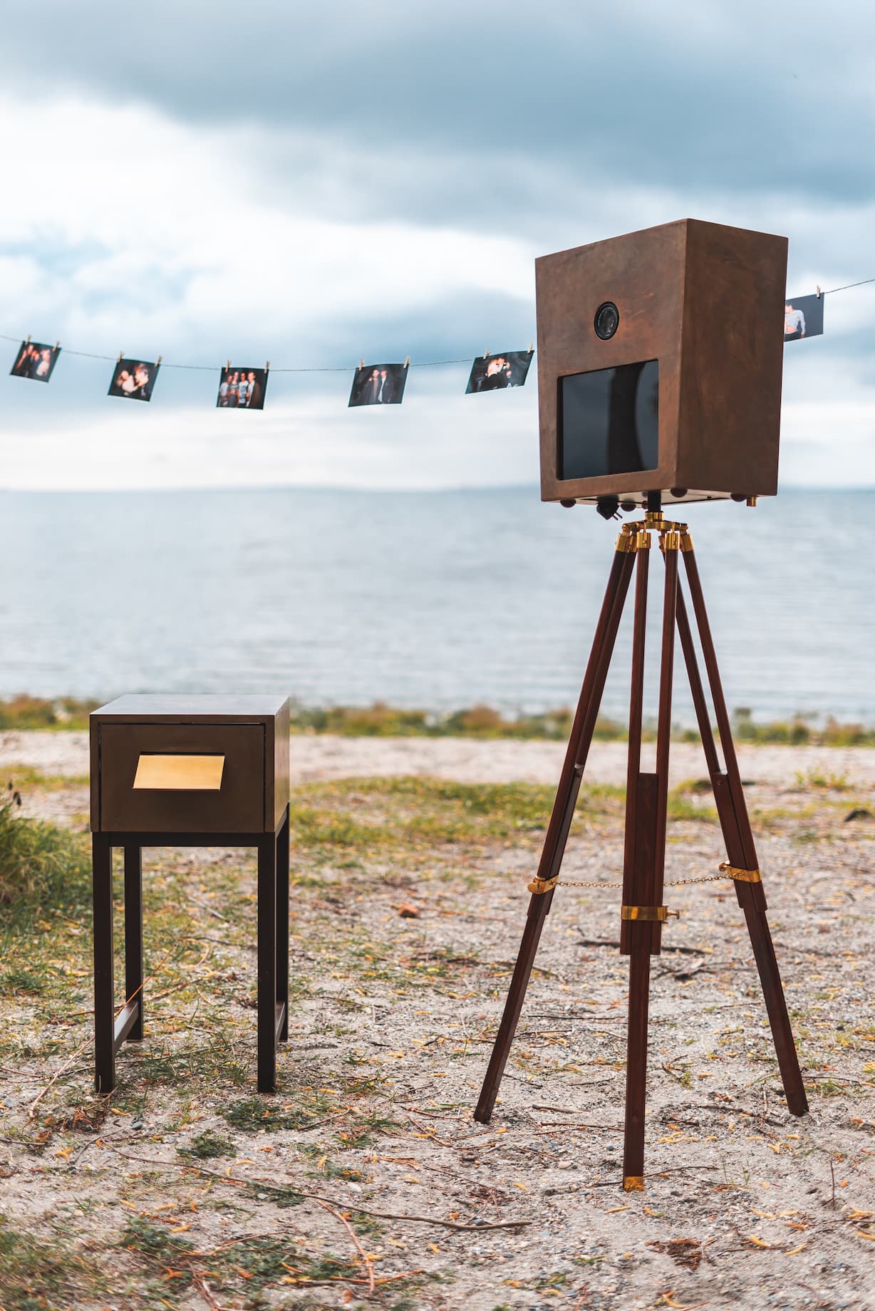 Vintage-Fotobox in Messing bei einem Event